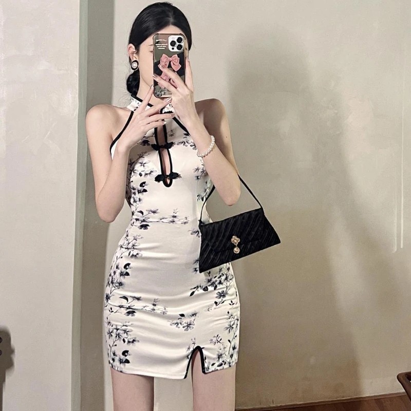 150Kg ʴ  Cheongsam Ƽ ߱  Qipao 巹  ̴  ø ߱ 巹 ڽ ǻ